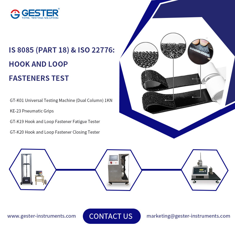 IS 8085 (Partie 18) et ISO 22776 : Essai des attaches auto-agrippantes